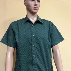 Flag And Anthem Men’s Large Short Sleeve  Shirt - Dark Green